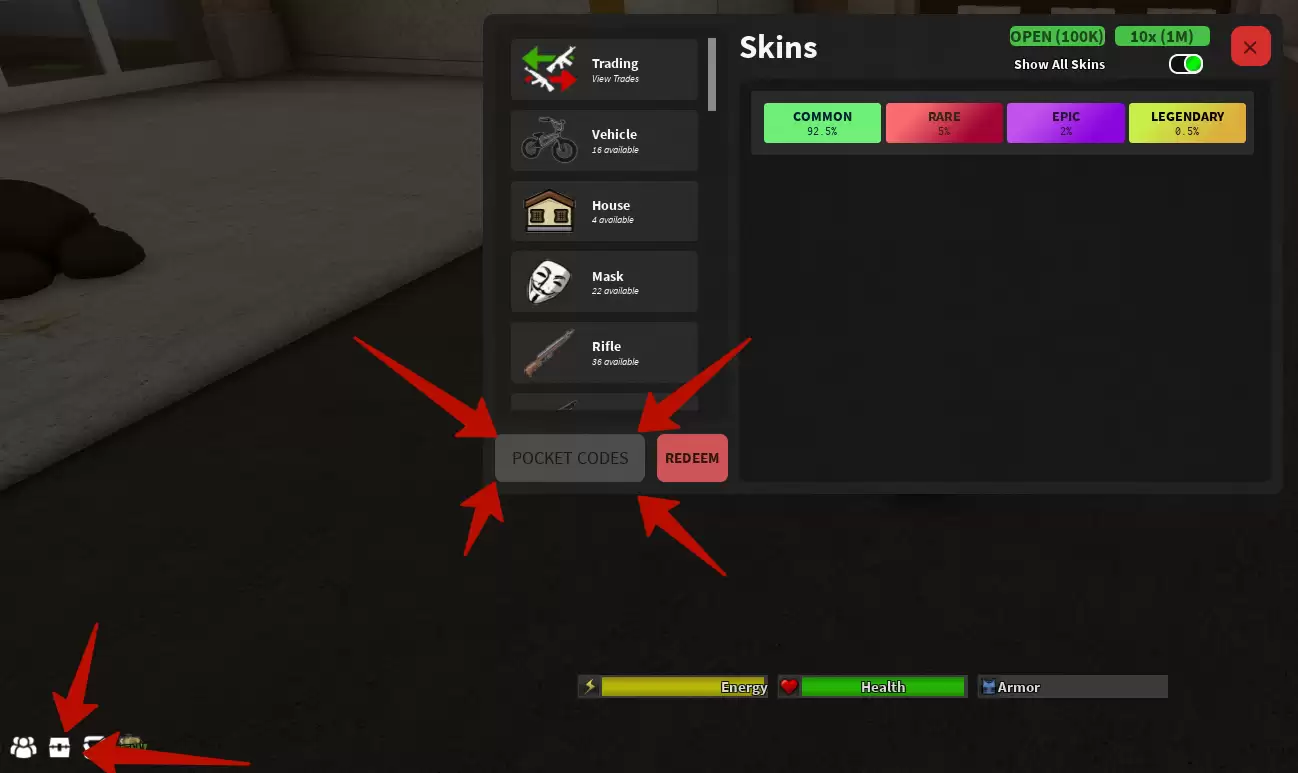 How to activate codes in Da Hood?