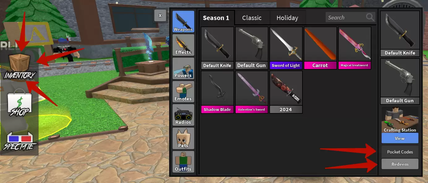 How to redeem WS10'S MM2 codes?