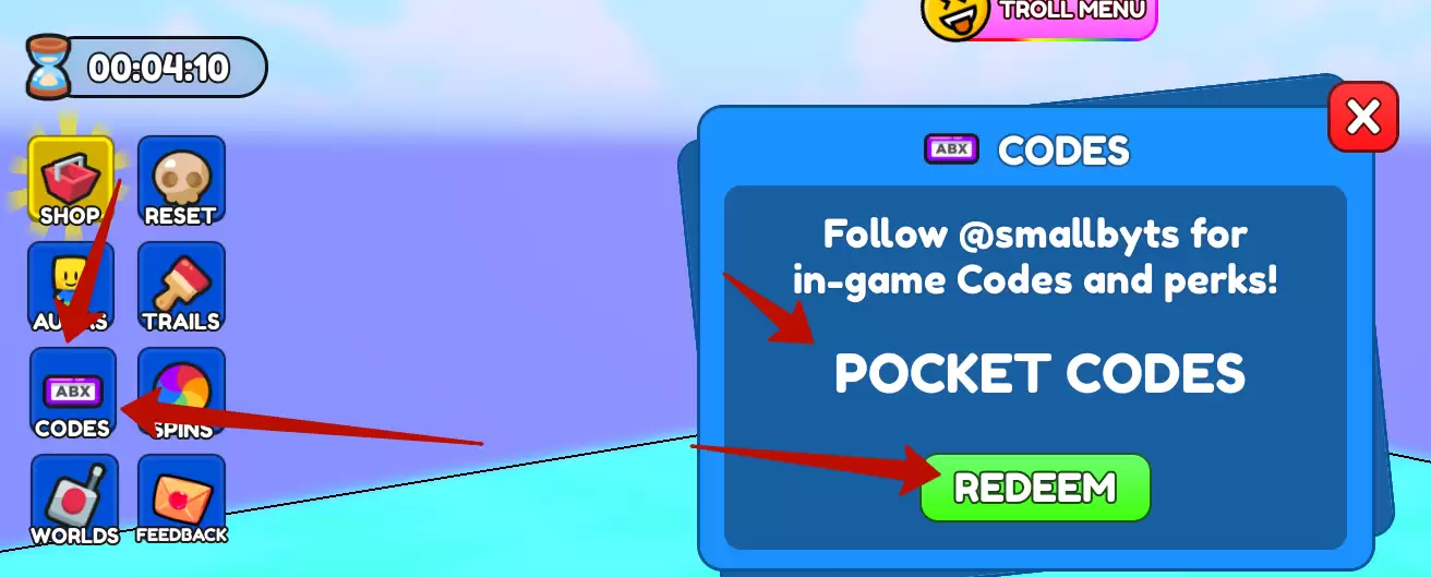 How to redeem Wallrun Obby codes?