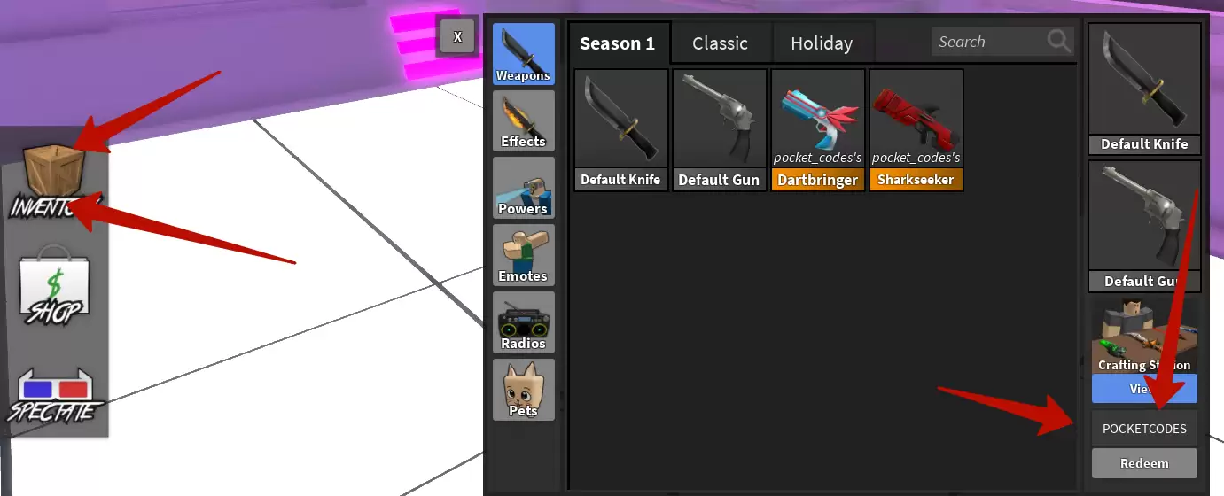 How to use Murder Mystery V codes?