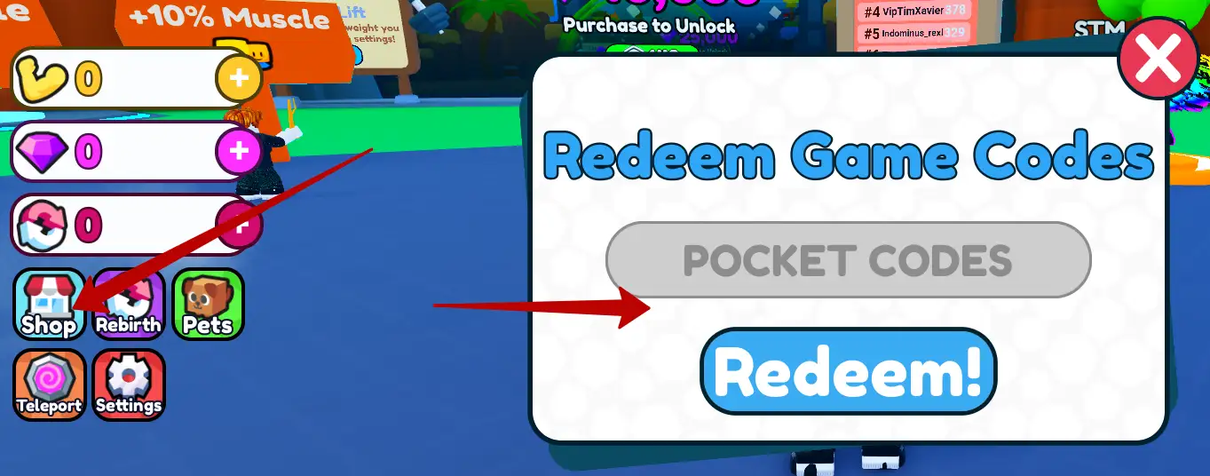 How to redeem Giga Muscle Simulator codes