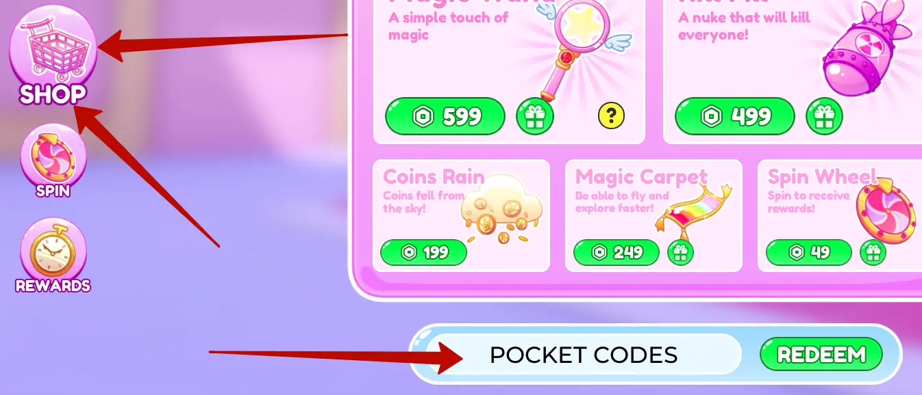 How to redeem Pink Palace Tycoon codes?