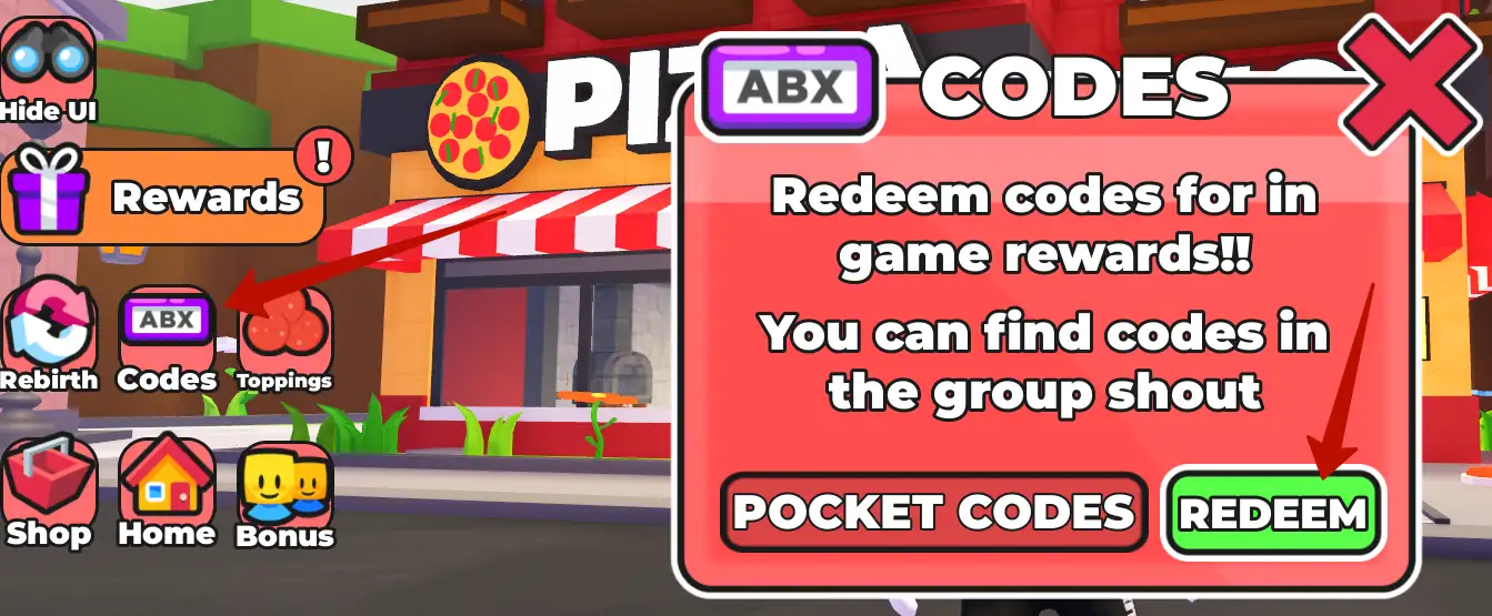 How to redeem Pizza Restaurant Tycoon codes?
