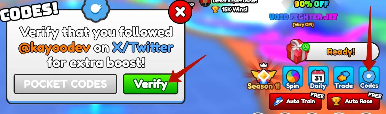How to redeem Plane Race codes?