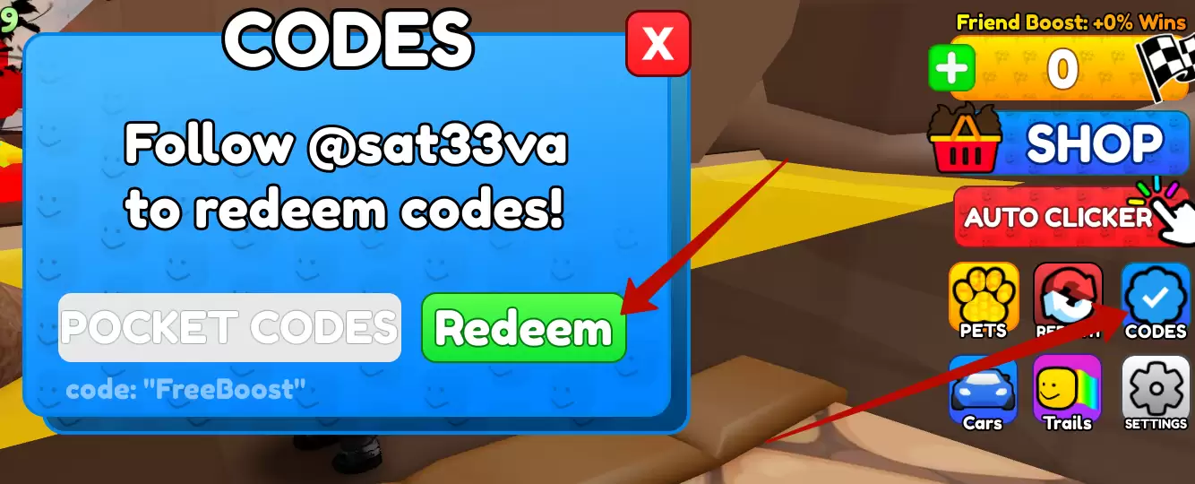 How to redeem Poo Race codes?