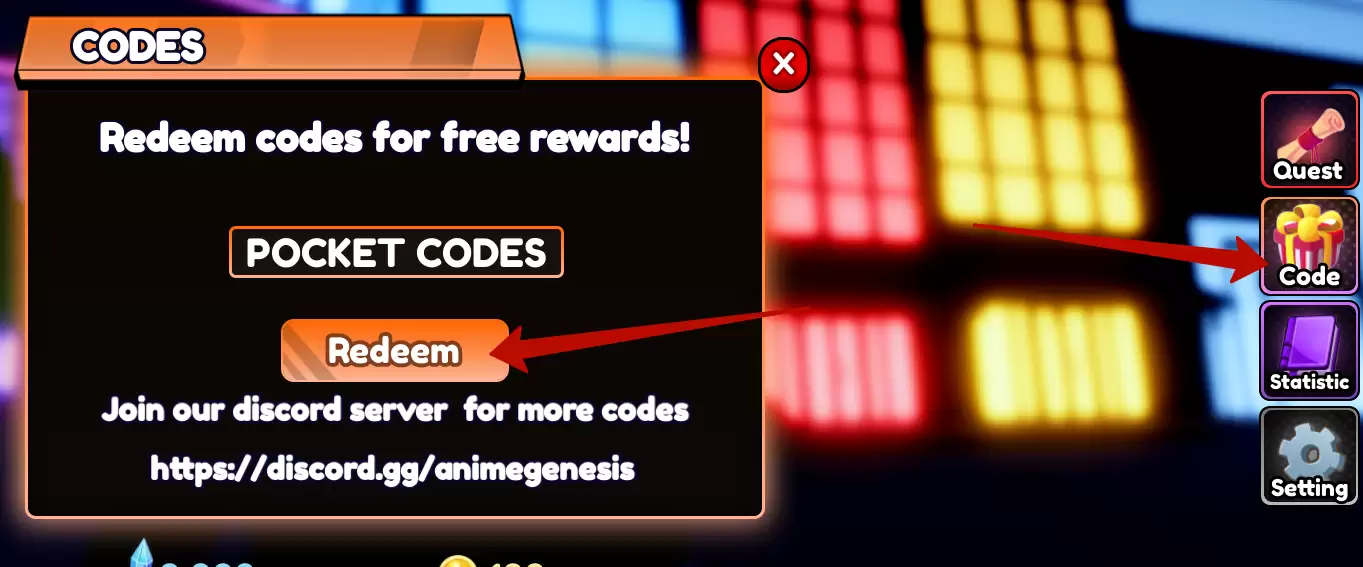 How to redeem Anime Genesis codes?
