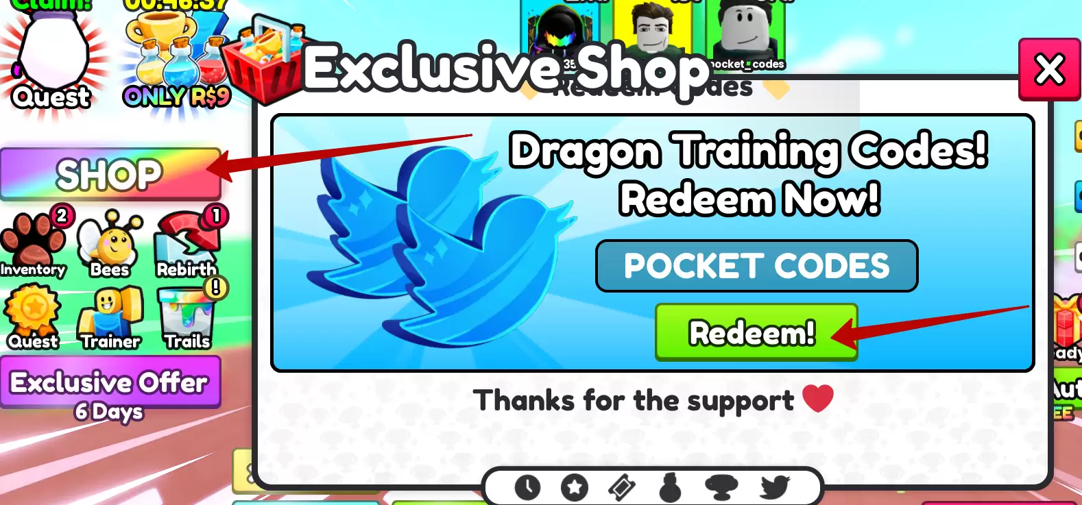How to redeem Bee Training codes?