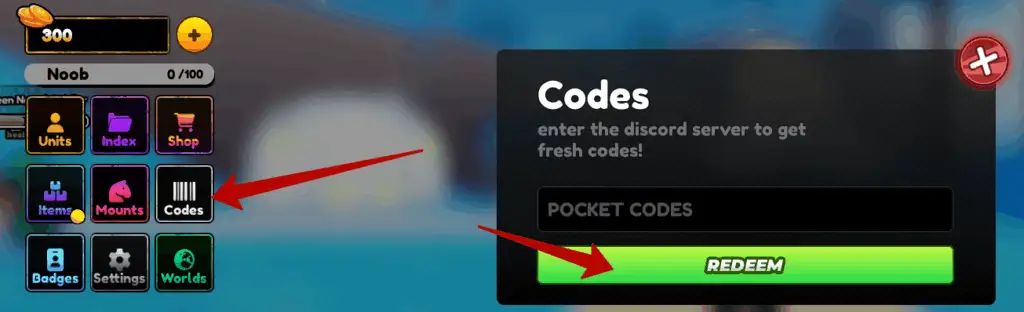 How to redeem Infinity Fighters codes?