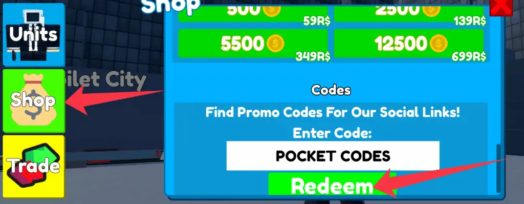 How to redeem Return To Toilet Tower Defense codes?